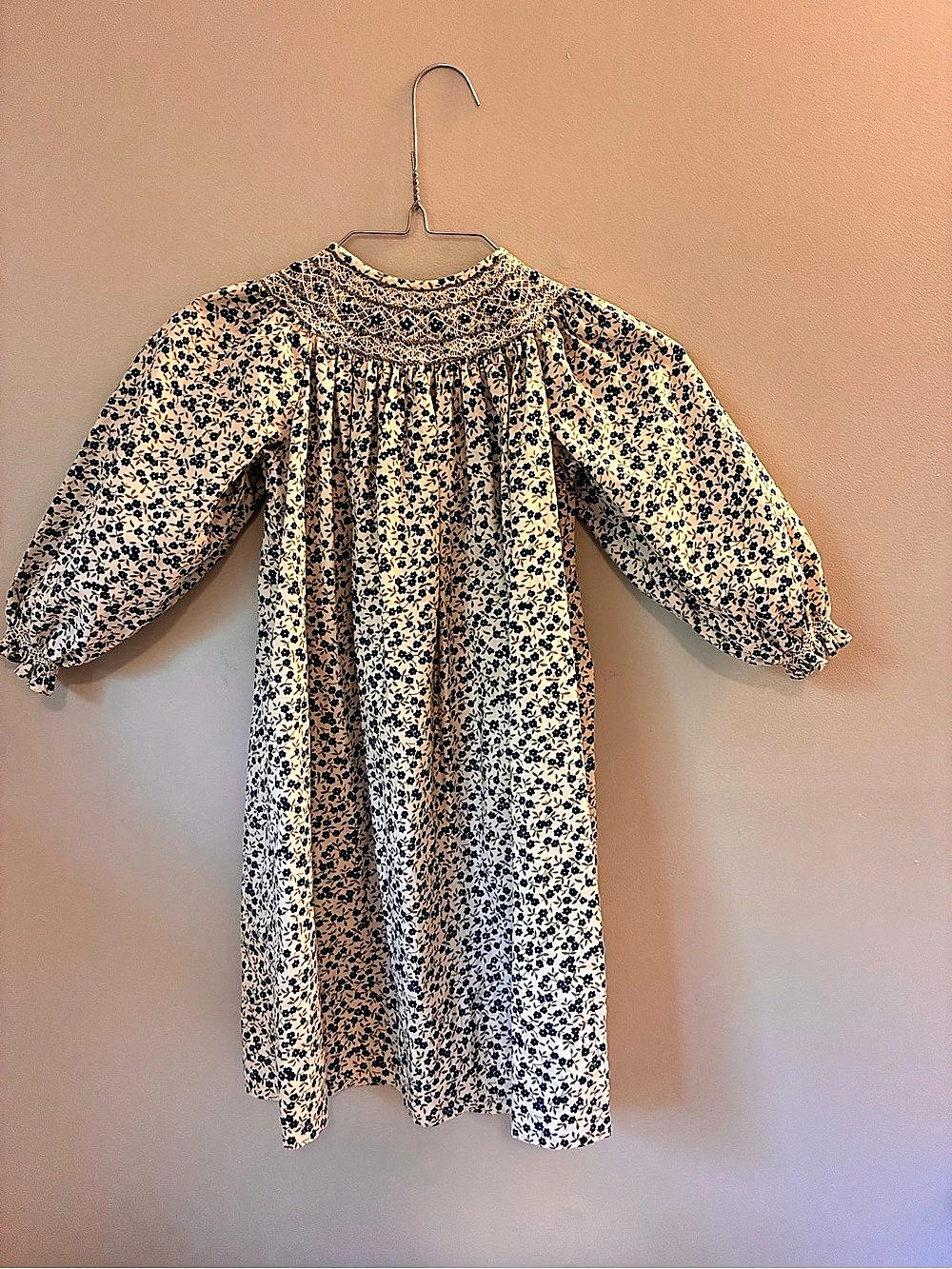 Strasburg Classic Smocked Girls Floral Cotton Dress Size 4Y Like New